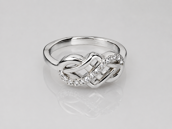 Silver Pave Celtic Knot Ring