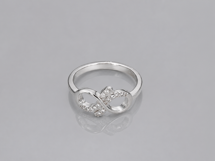 Silver Bold Pave Infinity Ring