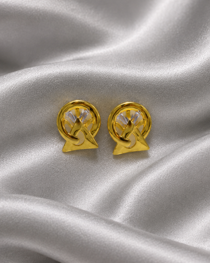 Golden Ribbon Swirl Studs