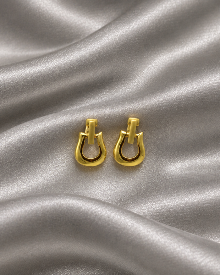Two-Tone Golden Buckle Knot Studs