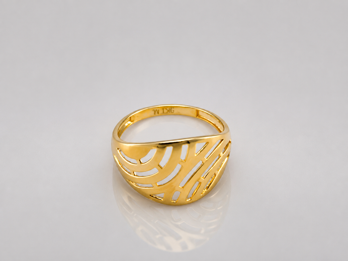 Golden Textured Dome Ring