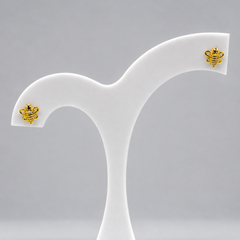 Golden Enamel Bee Studs