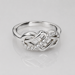 Silver Pave Celtic Knot Ring