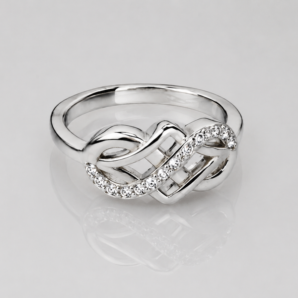 Silver Pave Celtic Knot Ring