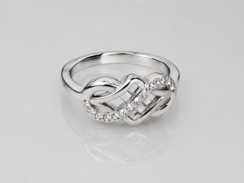 Silver Pave Celtic Knot Ring