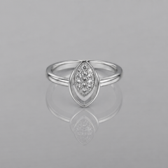 Silver Marquise Pave Cluster Ring