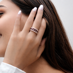 Golden Wide Marquise Eternity Band Ring