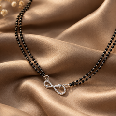 Silver CZ Knot Double-Strand Mangalsutra