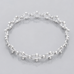 Silver Wide Multi-Row Bezel CZ Band Ring