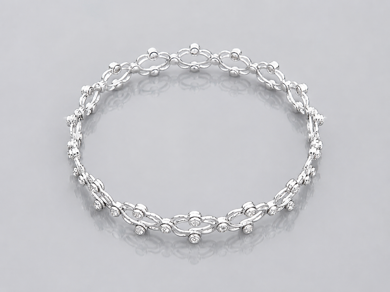 Silver Wide Multi-Row Bezel CZ Band Ring