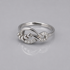 Silver Pave Infinity Knot Ring