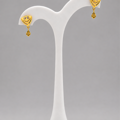 Golden Triangular Bead Drop Earrings