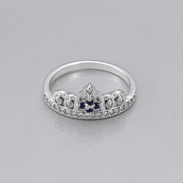 Silver Pave Crown Tiara Ring