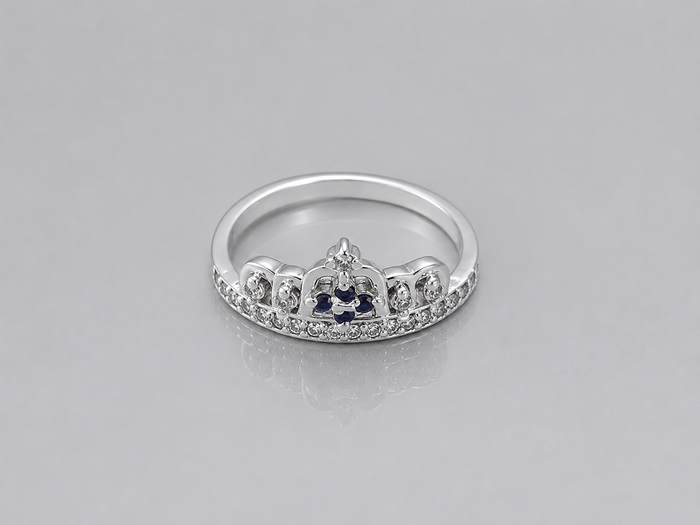 Silver Pave Crown Tiara Ring