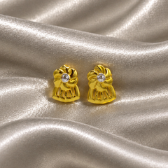 Golden Textured Cone Studs