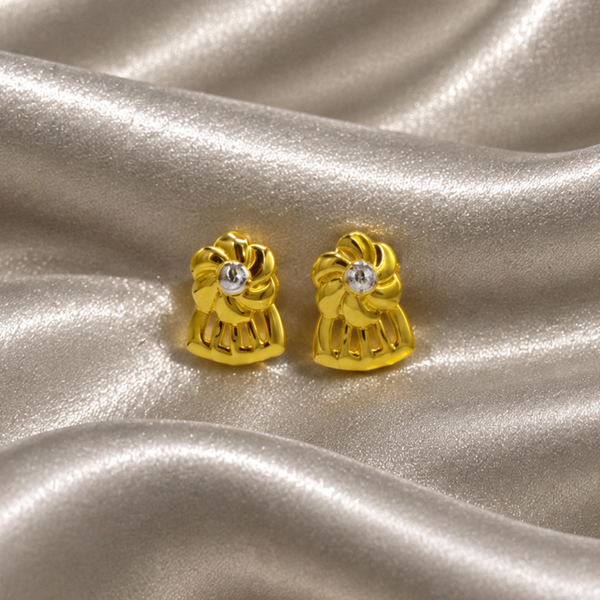 Golden Textured Cone Studs