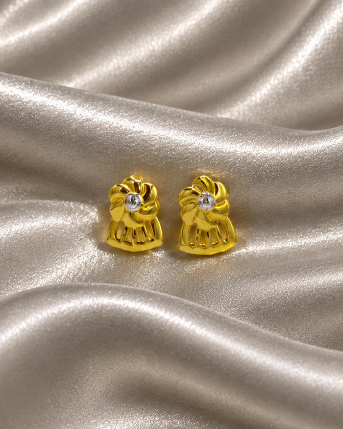 Golden Textured Cone Studs