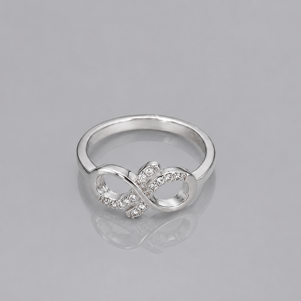 Silver Bold Pave Infinity Ring
