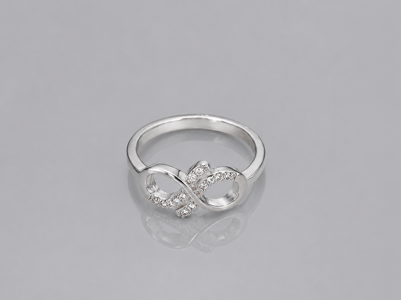 Silver Bold Pave Infinity Ring