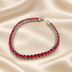 Silver Ruby Tennis Bracelet
