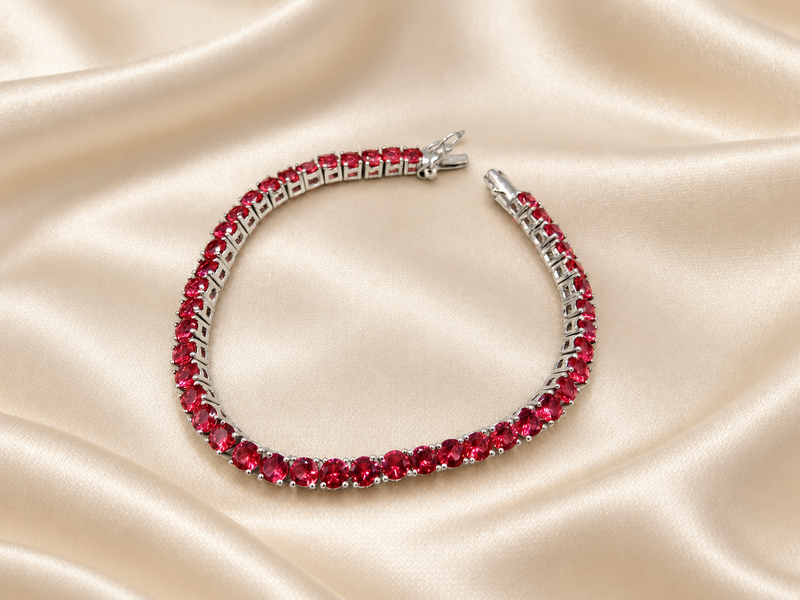 Silver Ruby Tennis Bracelet