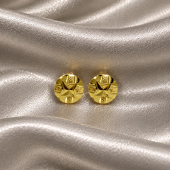 Golden Textured Cluster Ball Studs