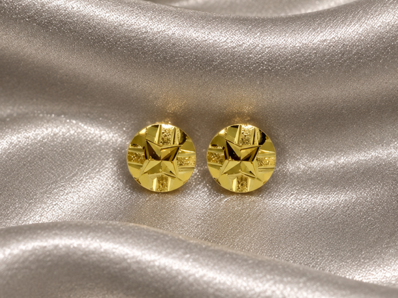Golden Textured Cluster Ball Studs