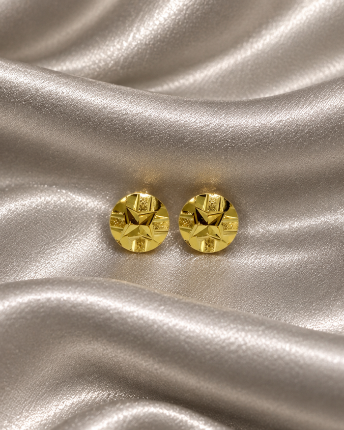 Golden Textured Cluster Ball Studs
