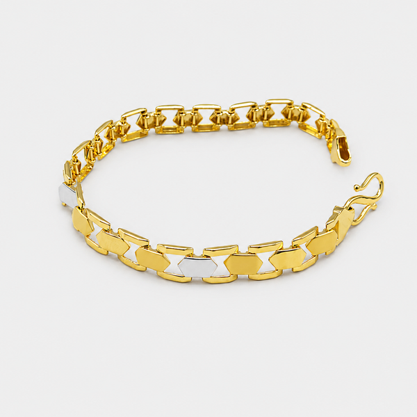 Two-Tone Golden Men's Curb Link Bracelet