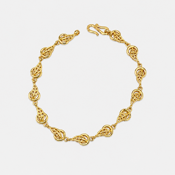 Golden Openwork Oval Link Bracelet