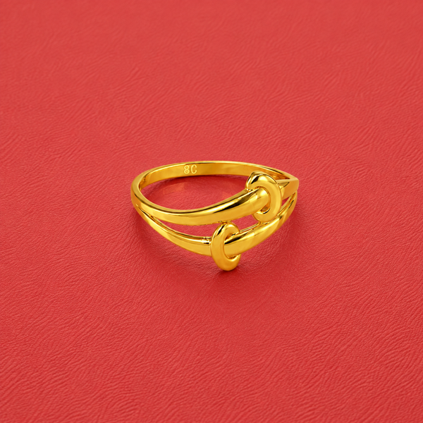Golden Open Swirl Ring