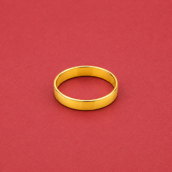 Golden Plain Polished Band Ring