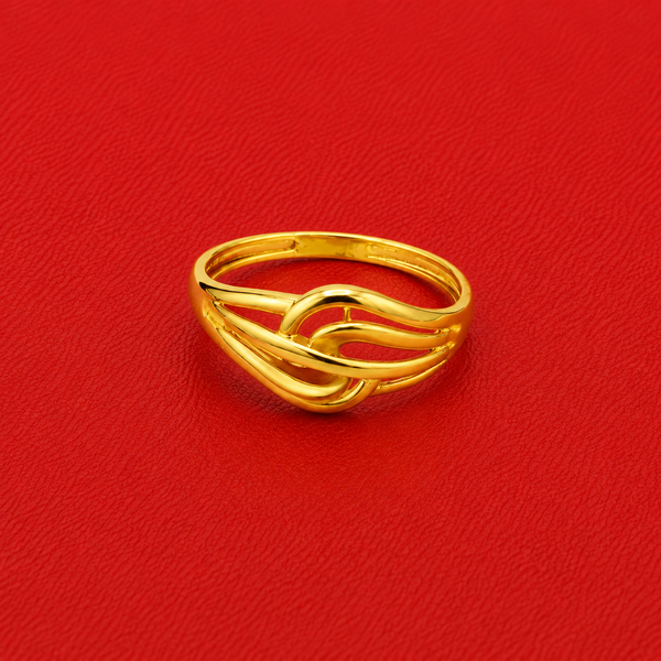 Golden Twisted Knot Triple-Band Ring