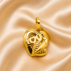 Golden Love Cutout Heart Pendant