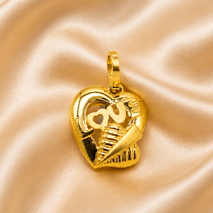 Golden Love Cutout Heart Pendant