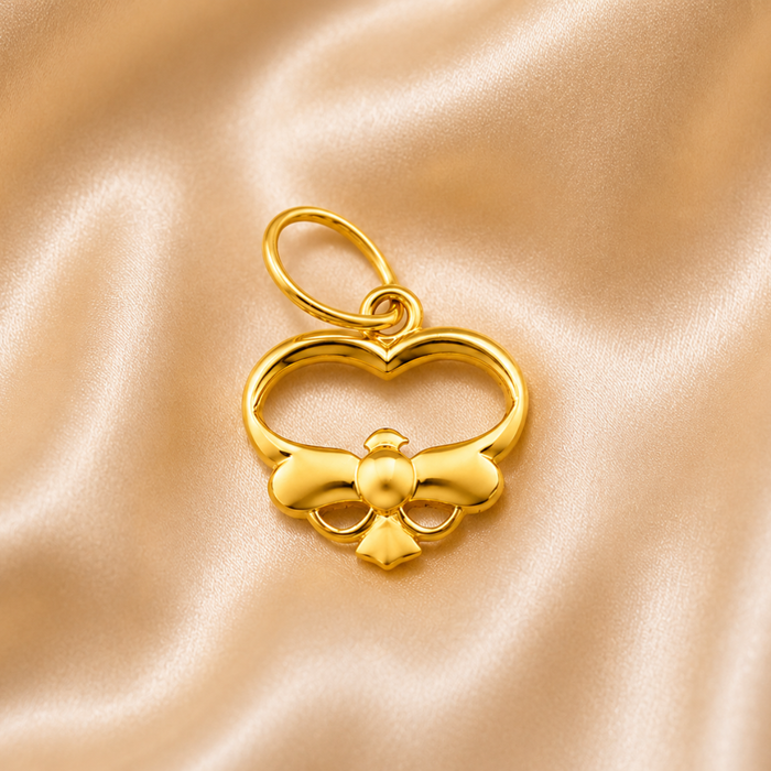 Golden Openwork Arch Clover Pendant