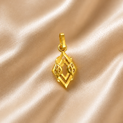 Golden Geometric Rhombus Cutout Pendant