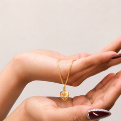 Golden Openwork Swirl Heart Pendant – view 4