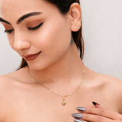 Golden Twisted Teardrop Heart Pendant – view 2