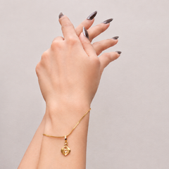 Golden Twisted Teardrop Heart Pendant – view 4