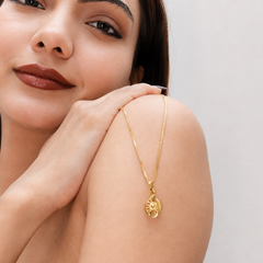 Golden Split-Leaf Geometric CZ Pendant – view 2