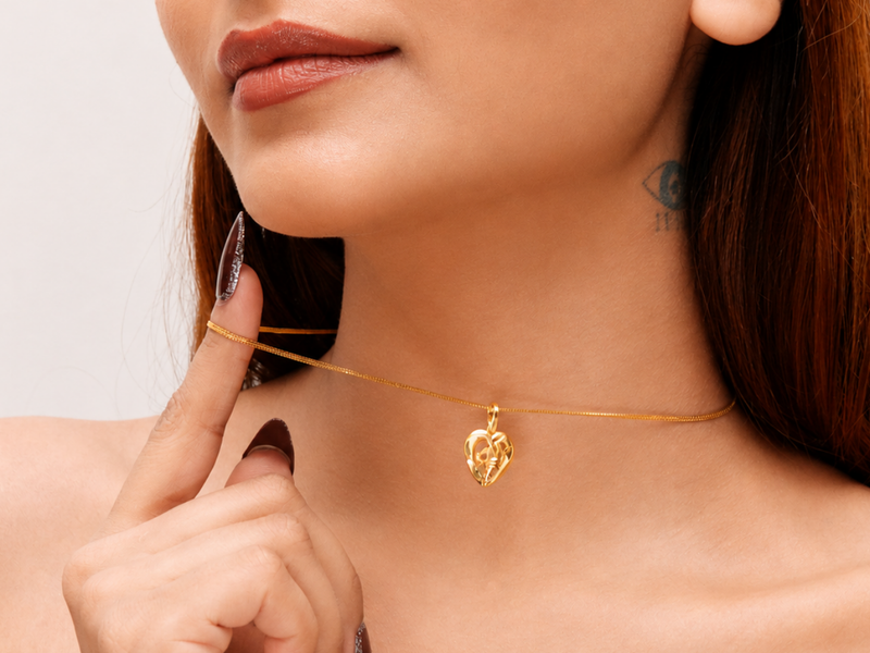 Golden Love Cutout Heart Pendant – view 2