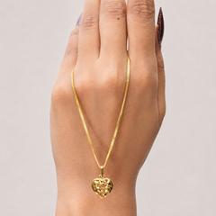 Golden Puffed Multi-Heart Openwork Pendant – view 2