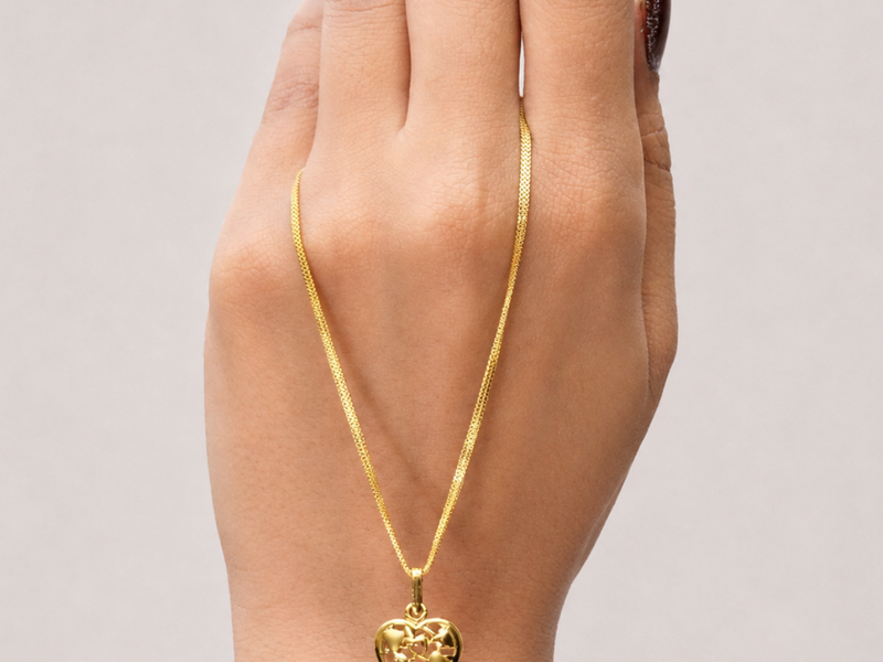 Golden Puffed Multi-Heart Openwork Pendant – view 2