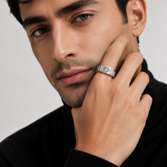 Silver Men's Solitaire CZ Ring – view 2
