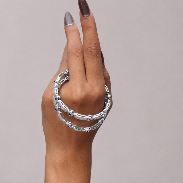 Silver Leaf Vine Crossover Bangle