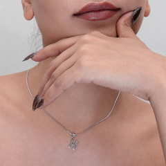 Silver Pave H Initial Pendant