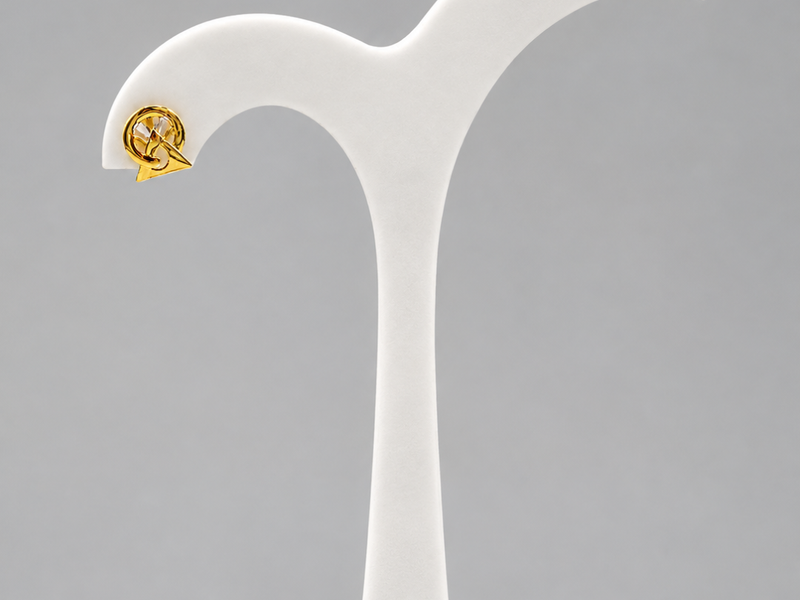 Golden Ribbon Swirl Studs
