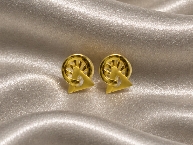 Golden Mini Spiral Studs