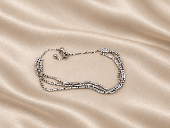 Silver Double-Chain Layered Bracelet